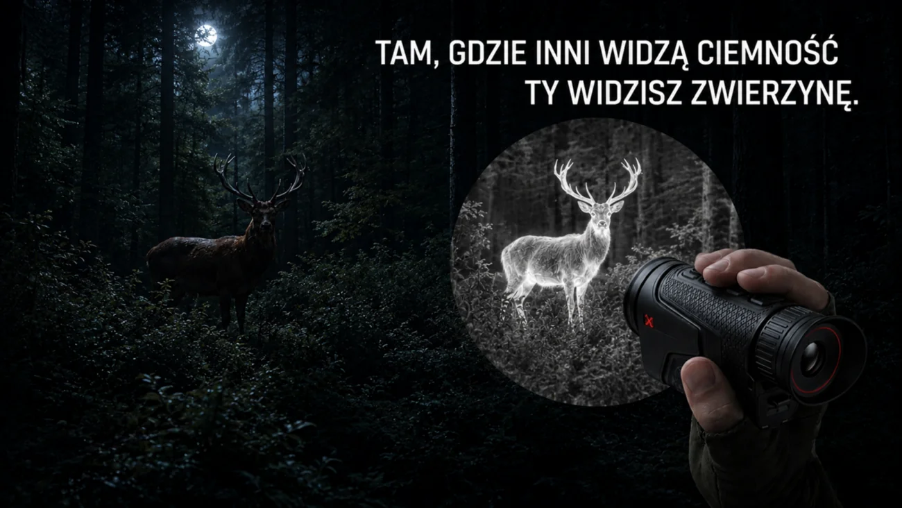 Obraz nocnej obserwacji przez termowizor Nocpix Lumi P13